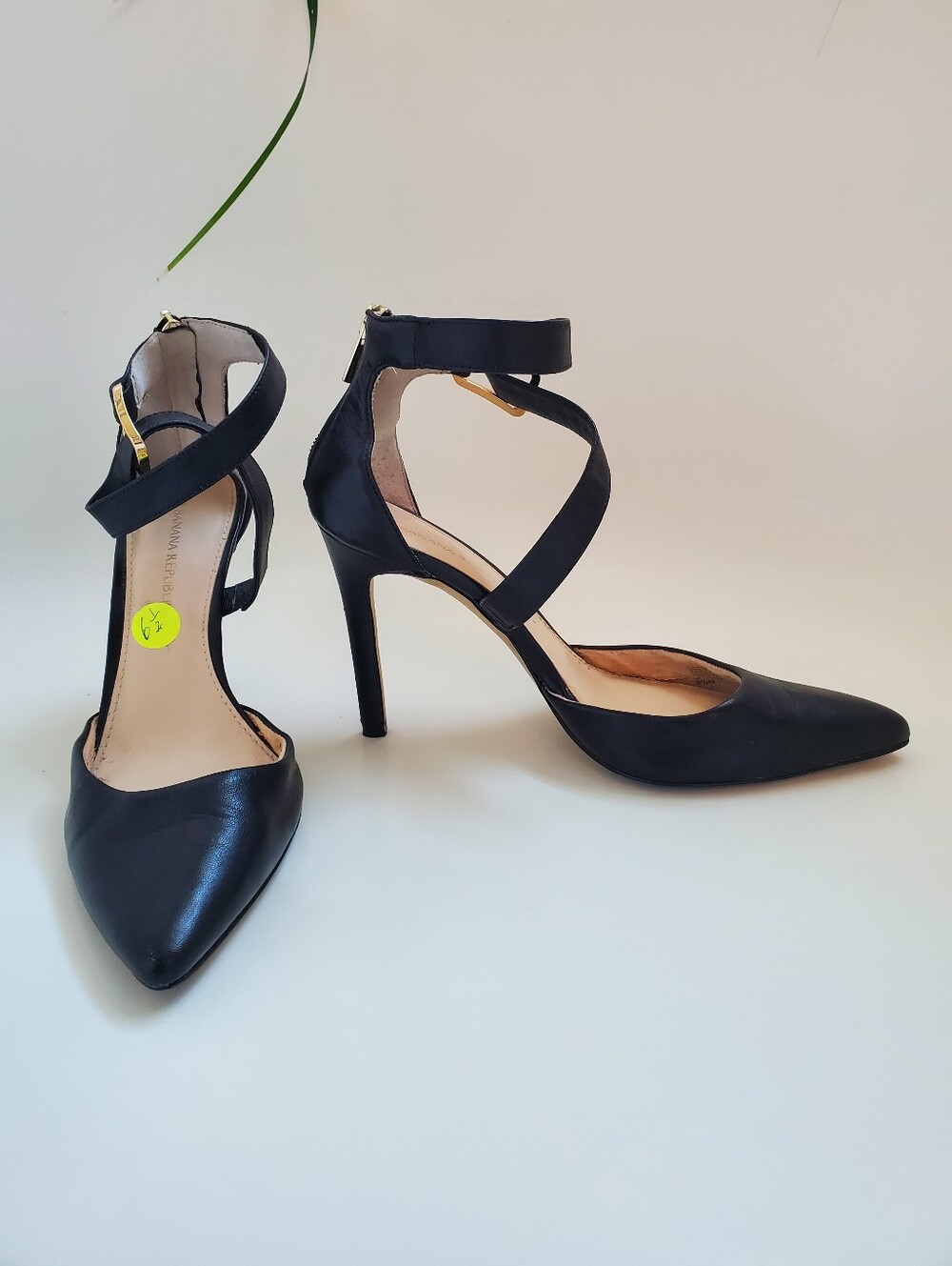 Banana Republic black leather d'orsay pumps